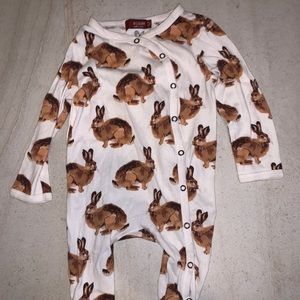 MilkBarn Bunny Footie Snap Onsie